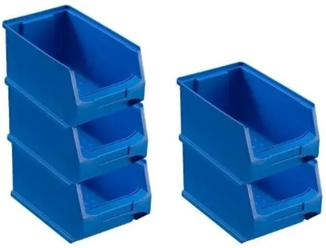 PROREGAL SparSet 5 blaue Sichtlagerboxen aus Kunststoff, H x B x T: 12,5 x 14,5 x 23,5 cm - Bild 1