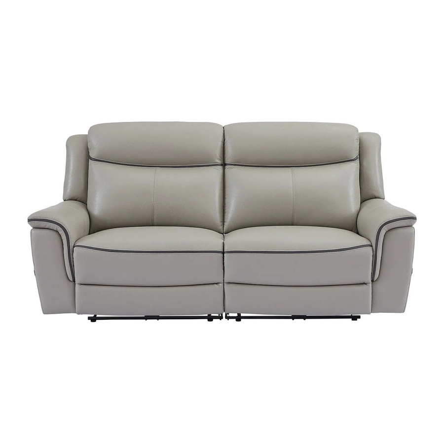 Vente-unique Relaxsofa Adelio in Lichtgrau mit Lederbezug und elektrischer Sitzverstellung Breite: 210 cm - Bild 2