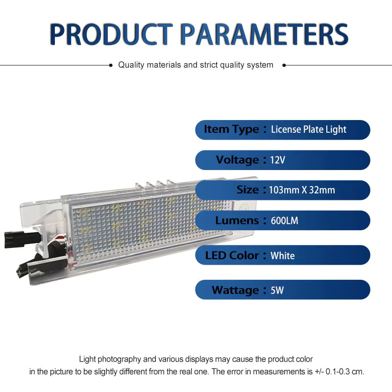 2er-Set Canbus LED Kennzeichenleuchten in Weiß für Fiat Bravo, Grande Punto, 500L, Doblo, Croma und Marea - Bild 6