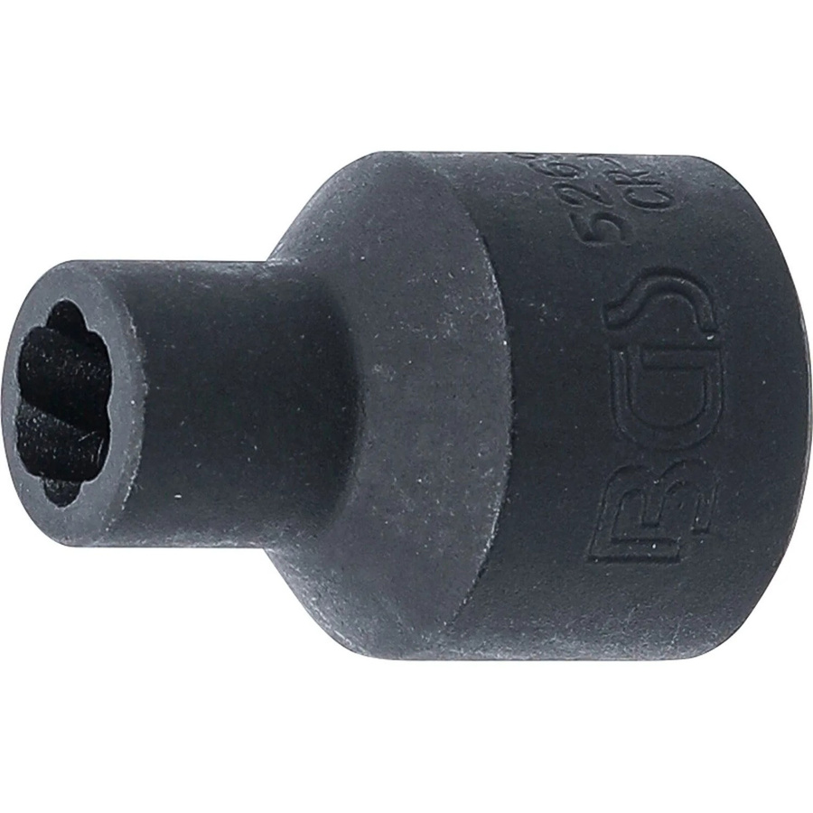 BGS Spiral-Profil-Steckschlüssel-Einsatz Schraubenausdreher mit 1/2 Zoll Innenvierkant und 8 mm Schlüsselweite - Bild 2