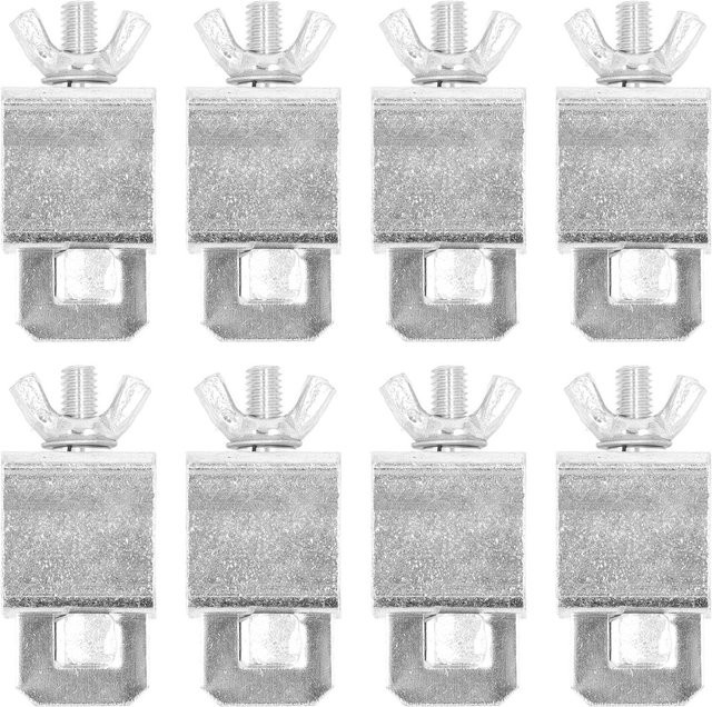 8er Set silberfarbene Schmetterlingsklemmen aus Aluminiumlegierung für Karosserieblech und Stumpfschweißungen - Bild 1