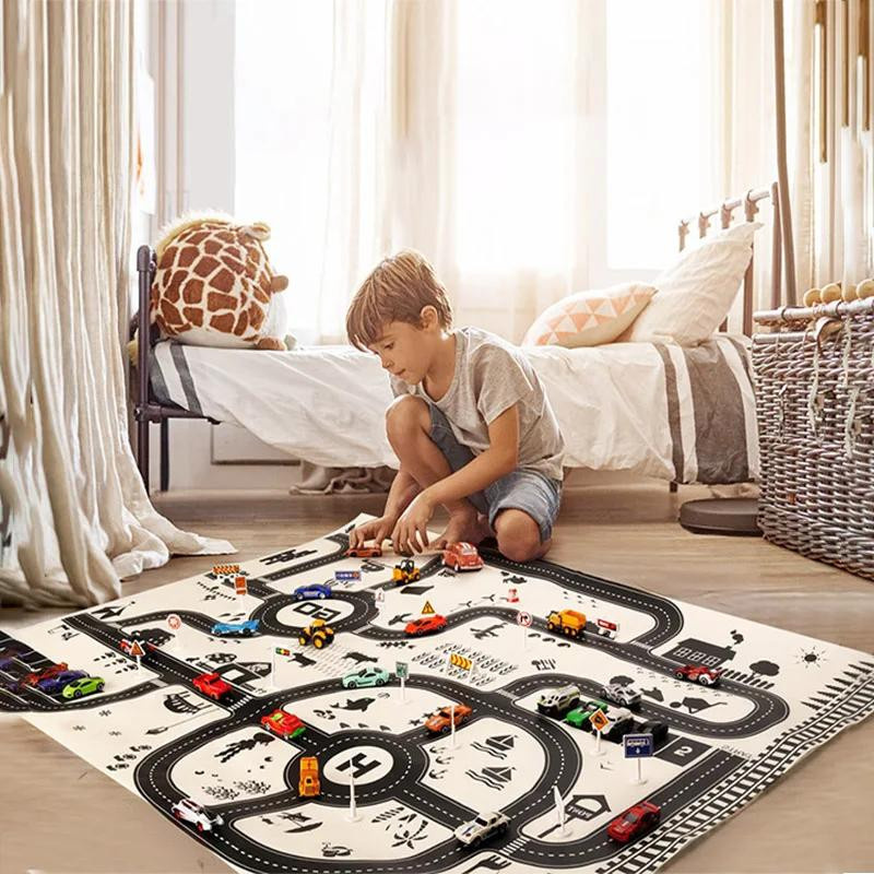 Airun Straßenmatte Straßenkarte Verkehr Spielmatte ab 4-6 Jahren - Bild 2