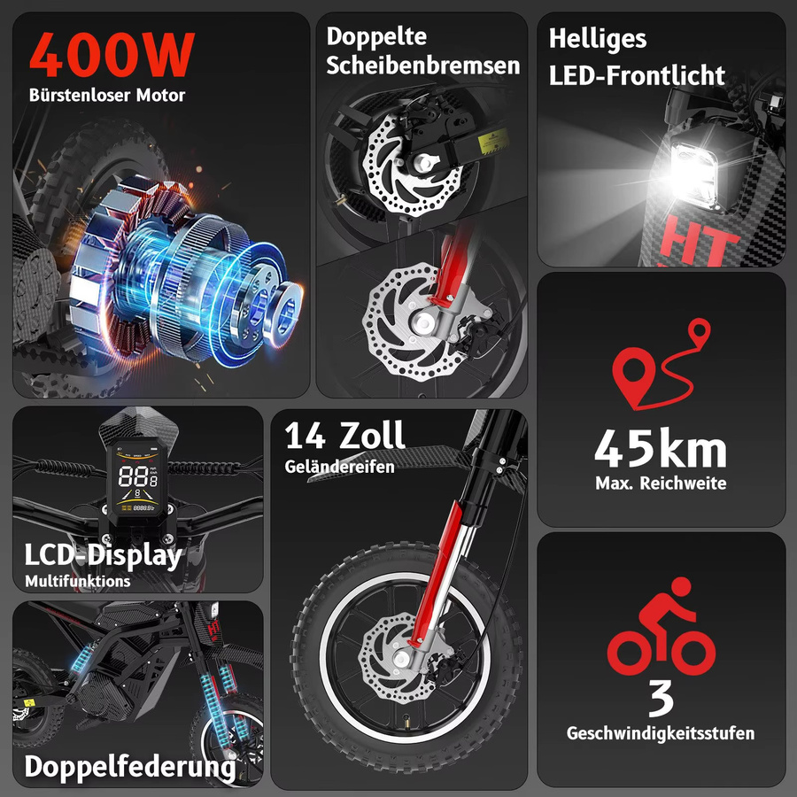 HITWAY Elektrisches Kindermotorrad HT100, ab 6 Jahren - Bild 2