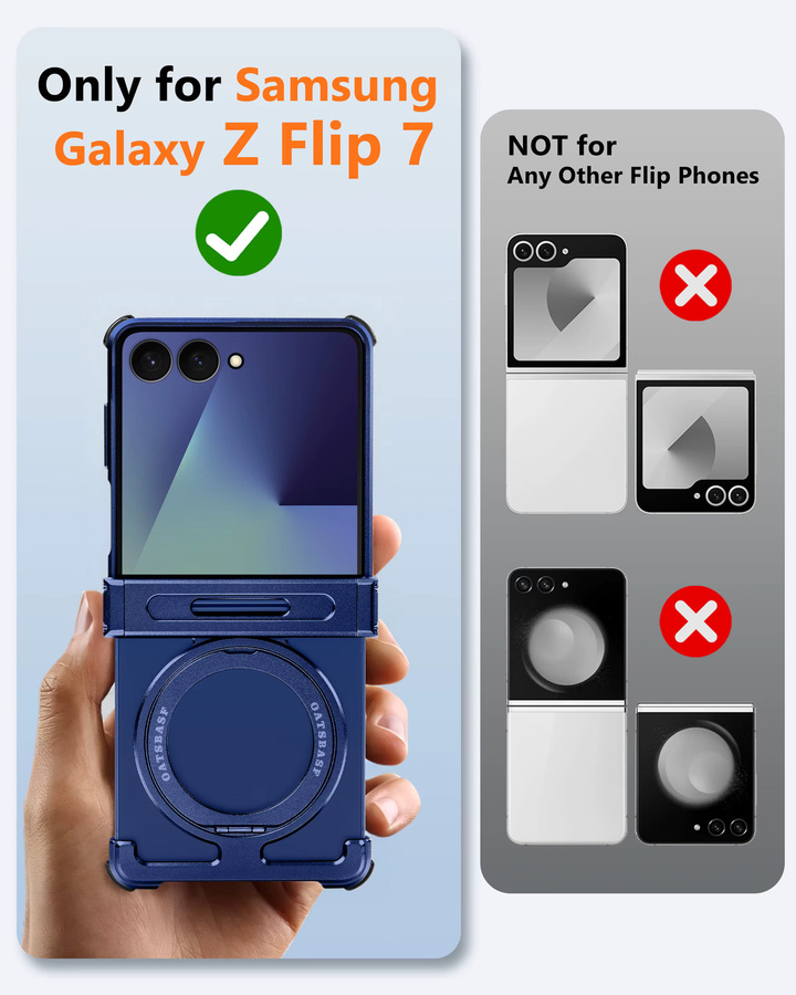 Eary Rahmenlose Metall-Handyhülle mit 360 Grad drehbarem magnetischem Ständer für Samsung Galaxy Z Flip 7 und Z Flip 6 - Bild 2