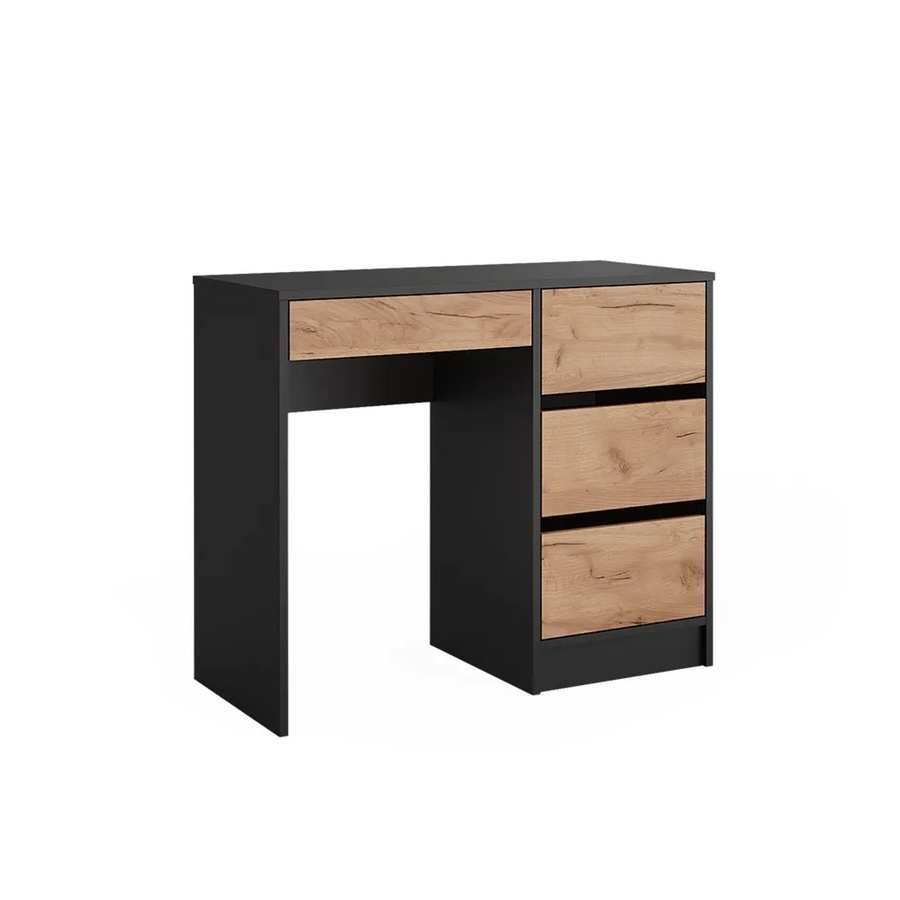 Vicco Schminktisch Sherry in Anthrazit und Goldkraft Eiche ohne Spiegel, B/T/H: 90 x 75 x 40 cm - Bild 2