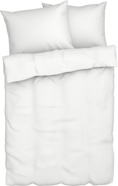 LIVARNO HOME Musselin-Bettwäsche aus Baumwolle in Weiß, Set bestehend aus 1x Bettbezug (200 x 220 cm) und 2x Kissenbezügen (80 x 80 cm) - Bild 1