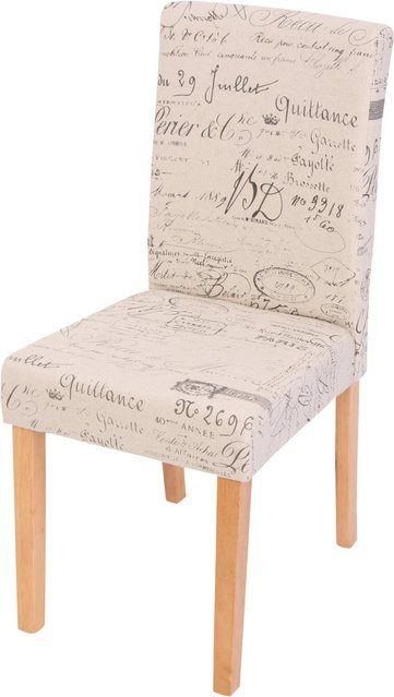CHEFGASTRO Esszimmerstuhl Klassisch Modern in Braun mit Cremefarbenem Stoff, B/T/H: 43 x 43 x 90 cm, Sitzhöhe: 45 cm - Bild 1