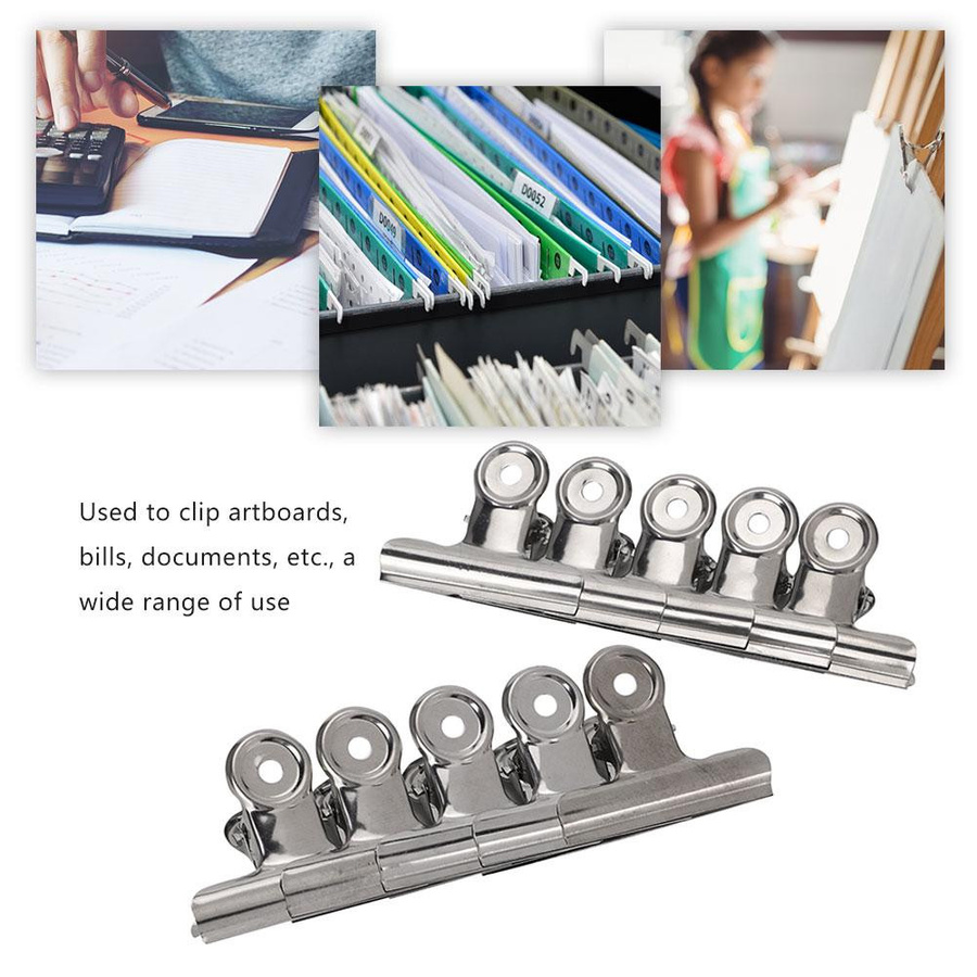 10 Stück Shoemst Foldback Clips aus Edelstahl in Silber für Dokumente und Kunstbedarf - Bild 4