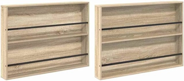 vidaXL Magazinregal 2er Set Sonoma-Eiche, Wandmontage, modern minimalistisch, B/T/H: 100 x 12 x 70 cm - Bild 1