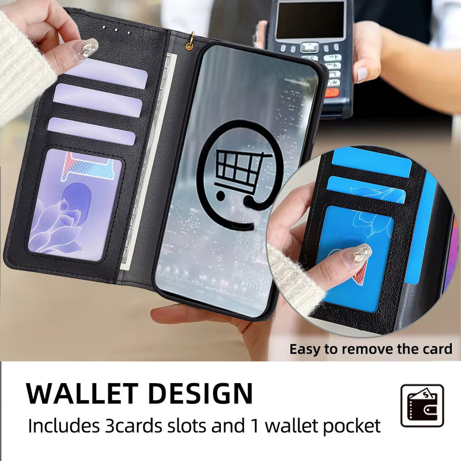 Leder Flip Handyhülle mit Reißverschluss und Card Slots für Samsung Galaxy A55 A35 A15 A25 A54 A34 A24 A73 A53 A33 A23 und Xcover 5 in Rot - Bild 5