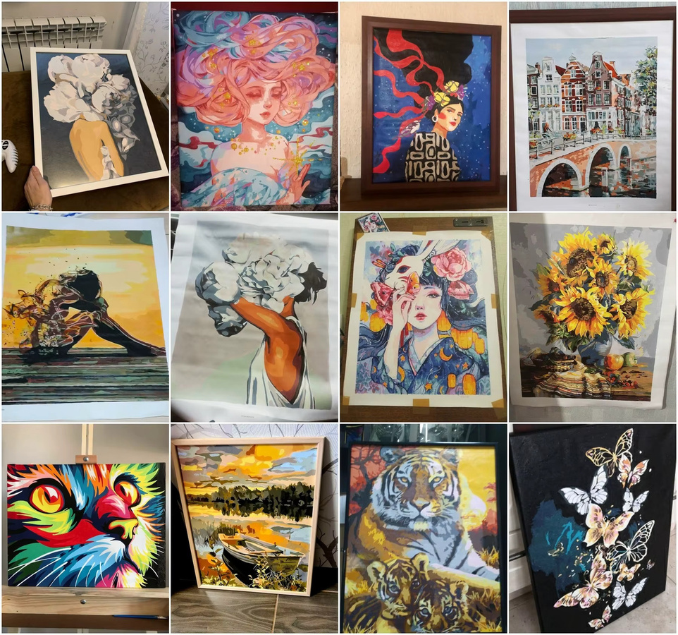 HUACAN Malen nach Zahlen mit individuellem Foto auf Leinwand, DIY Kunstset für Erwachsene, Mehrfarbig, Florales Design - Bild 1