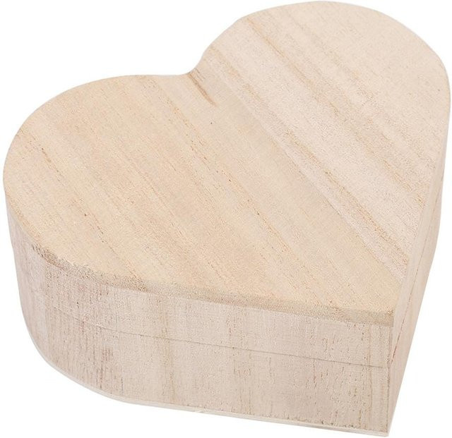 TOMTOP JMS Schmuckaufbewahrungsbox aus Holz in Herzform, Farbe: Weiß/Beige - Bild 1