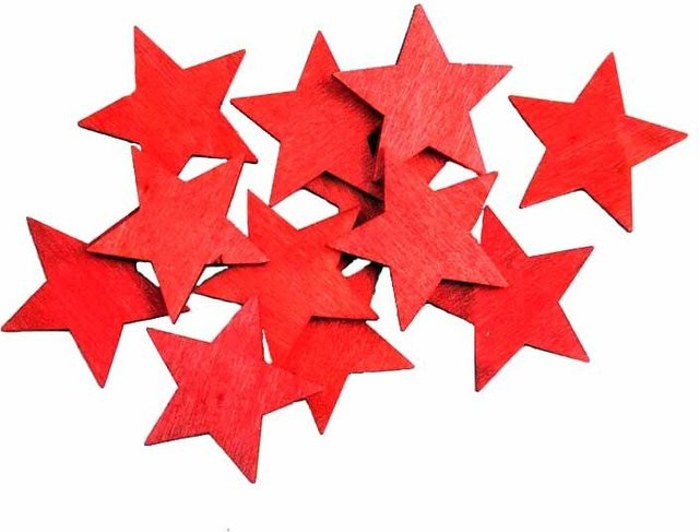 idee. Holzsterne Sterne rot 4 cm 12 Stück - Bild 1