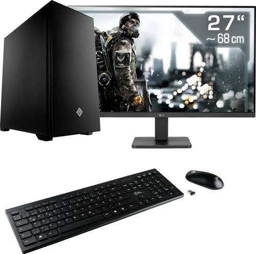 CSL Computer Gaming PC M11480H in Schwarz mit 27 Zoll Full HD Monitor, AMD Ryzen 5 5600, 16GB RAM, 1TB SSD und Nvidia GeForce RTX 4060 8GB GDDR6, Windows - Bild 1
