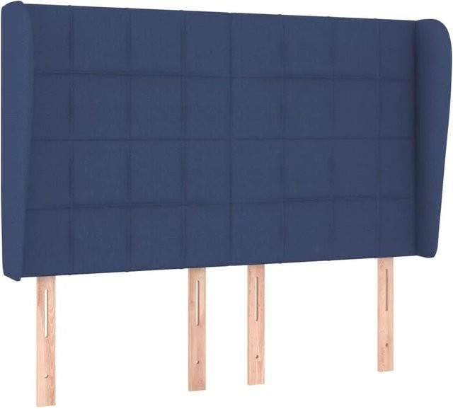 vidaXL Kopfteil mit Ohren in Blau aus Stoff, B/T/H: 147 x 23 x 118 cm - Bild 1