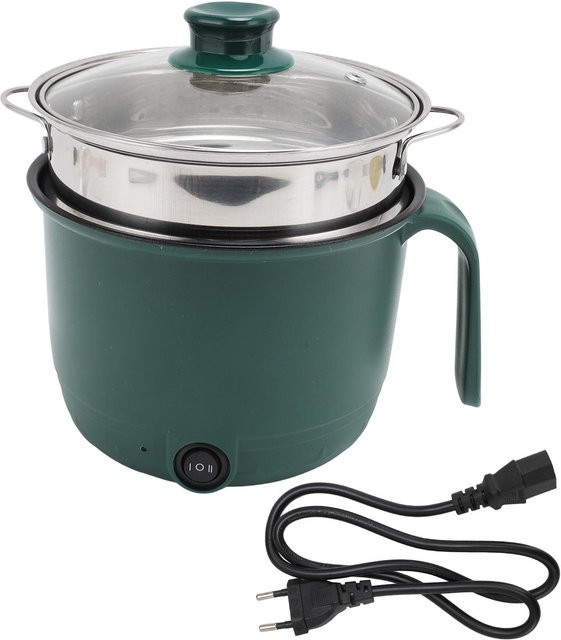 Elektrischer Kochtopf von OutsideWorld in Grau mit 1,5 l Volumen, 600 W Leistung, Edelstahl und transparentem Deckel - Bild 1