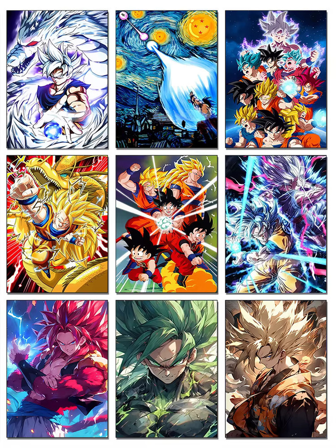 Bandai Japanisches Anime Diamantgemälde Goku Mosaik-Stickbild in Multicolor mit runden Steinen - Bild 4