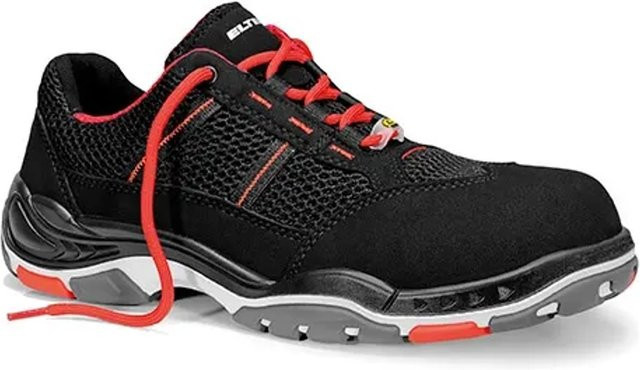 Elten Sicherheitshalbschuh Motion Air ESD S1 in Schwarz Rot Grau mit Kunststoffkappe Gr. 41 - Bild 1