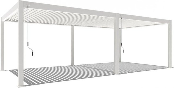 Weide Deluxe Plus Aluminium Pavillon mit verstellbarem Lamellendach in Weiß, B x T: 800 x 400 cm, freistehend mit integrierter Regenrinne