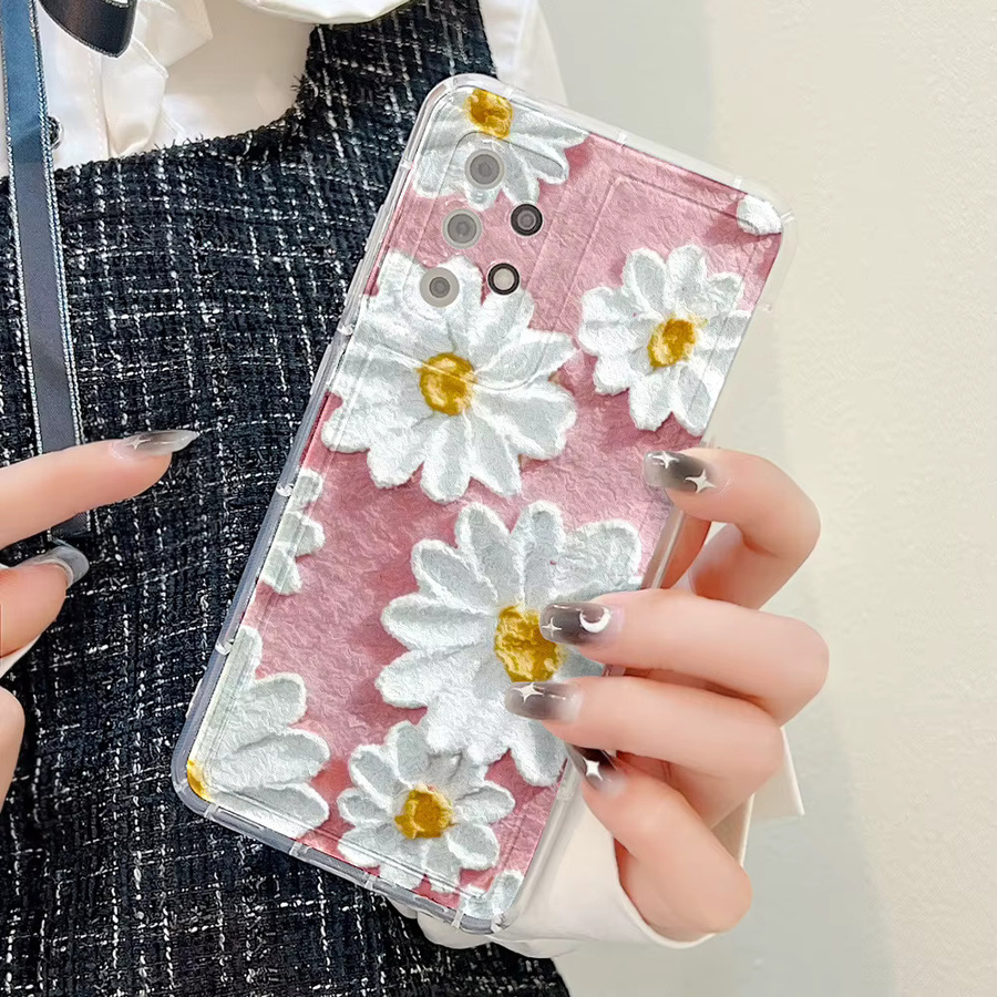 TPU Schutzhülle mit Blumenmuster für Samsung Galaxy Modelle in Pink - Bild 2
