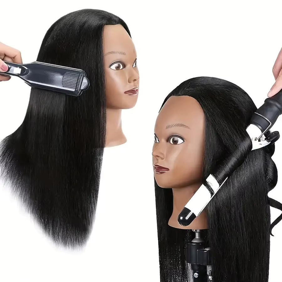 Headdoll Schaufensterpuppenkopf mit Echthaar, 40,6 cm, Schwarz - Bild 4