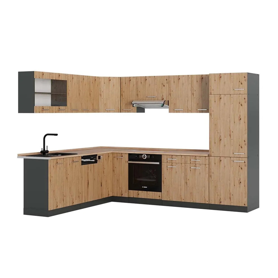 Vicco R-Line Eckküche Artisan Eiche und Anthrazit B/T/H: 227 x 287 x 207 cm - Bild 2