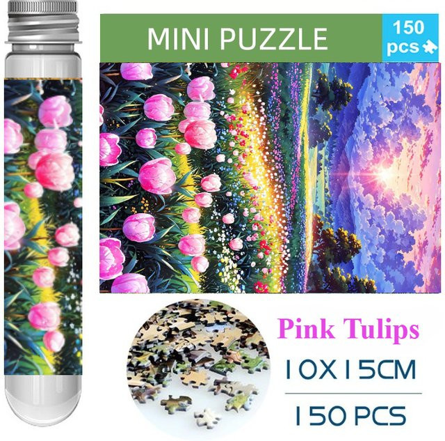 MaxRenard Rosa Tulpen Puzzle, 150 Teile - Bild 1