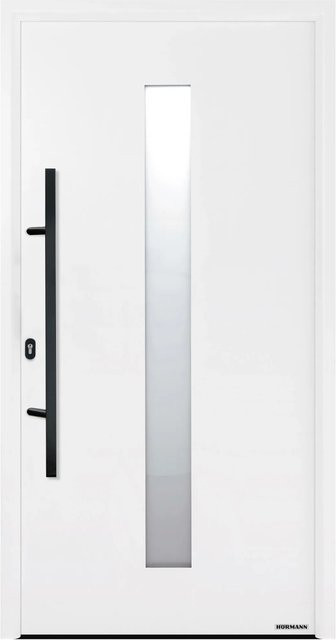 Hörmann Haustür Thermo65 Motiv 610S mit Glaseinsatz in Verkehrsweiß, Breite: 110 cm, Höhe: 210 cm, DIN Links - Bild 1