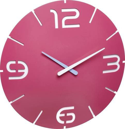 TFA Dostmann Quarz Wanduhr Pink, Durchmesser: 35 cm, Tiefe: 3,5 cm - Bild 1