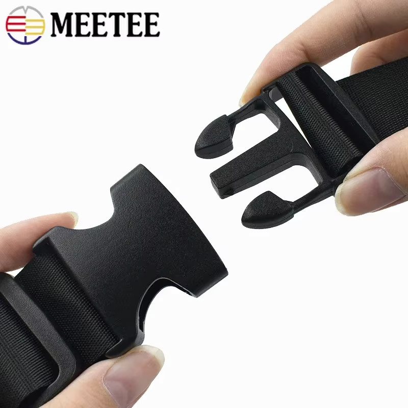 Meetee Gurtband-Kunststoffschnallen und Schnellverschluss-Clips in Schwarz, verstellbare Schiebehaken für Taschen und Hundehalsbänder, 15-50mm - Bild 2