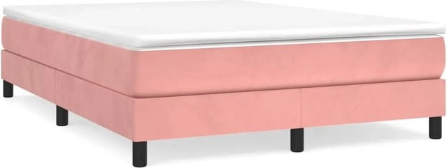 vidaXL Boxspringbett aus Samt in Rosa, B/T/H: 140 x 200 x 250 cm - Bild 1