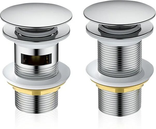 Waschbecken-Abflussventil aus Messing mit Push-Open-Funktion in Kupfer und Silber - Bild 1