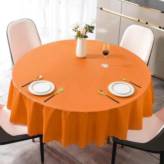 Runde Tischdecke Super Six in Orange, wasserabweisend und waschbar, Durchmesser: 120 cm - Bild 1