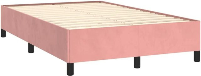 vidaXL Bettgestell aus Samt und Kiefernholz in Rosa B/T/H: 120 x 190 x 33,5 cm - Bild 1