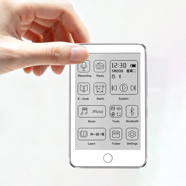 Famue BF01 MP3-Player und E-Book-Reader mit E-Ink-Display, 128 GB Speicher, Bluetooth 5.0, UKW-Radio und Lautsprecher in Weiß - Bild 1