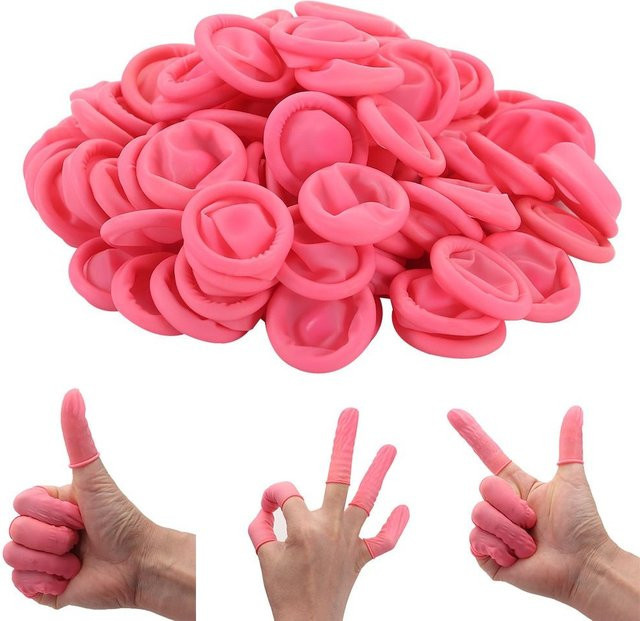 100 Stück Einweg-Fingerabdeckungen aus Naturkautschuk, Anti-statisch - Bild 1
