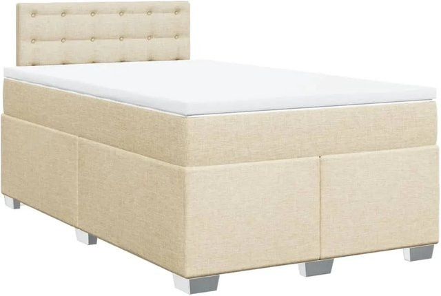 vidaXL Boxspringbett mit Matratze Hybrid-Design in Creme und Beige, B/T: 120 x 200 cm - Bild 1