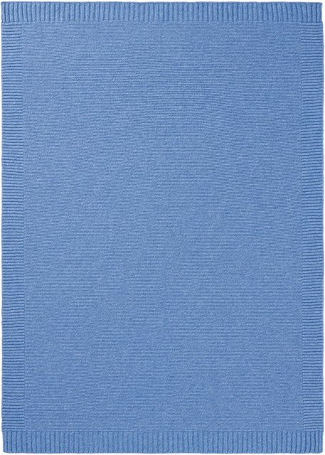 Biederlack Babydecke Wool Knit in Blau aus Wolle - Bild 1