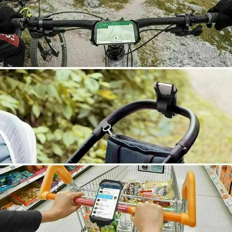 Drehbarer Silikon-Handyhalter für Fahrrad und Motorrad in Blau - Bild 4