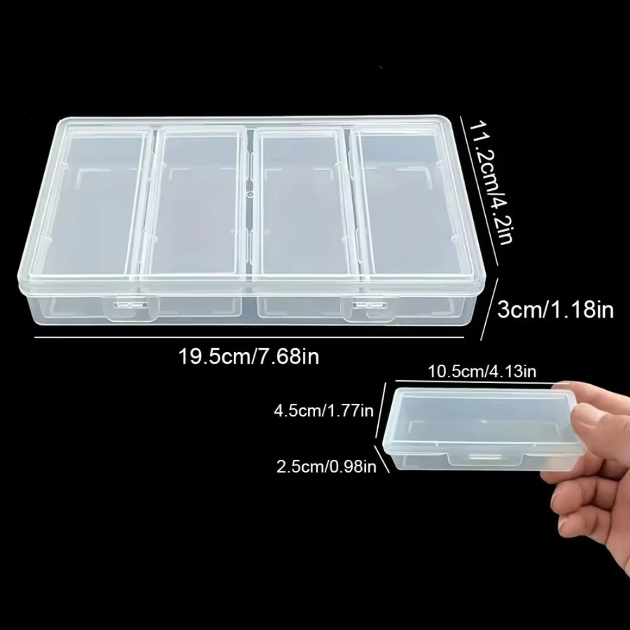 Transparenter Aufbewahrungsbehälter aus Kunststoff mit 4 separaten Boxen für Bastel- und Nähbedarf, B/T/H: 19,5 x 4,0 x 3,0 cm - Bild 4