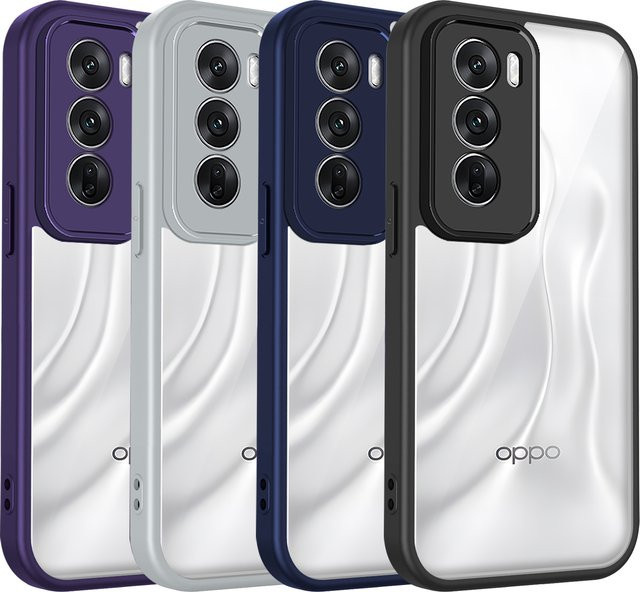 Stoßfeste Silikon-Schutzhülle für Oppo Reno 12 und Oppo Reno 12 Pro, transparente matte Handyhülle mit Luftpolster und harter Rückseite - Bild 1