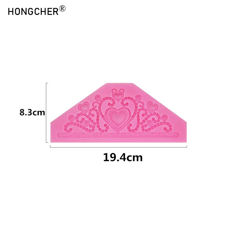 HONGCHER Silikonform Krone für DIY Kuchen- und Dessertdekoration in Pink - Bild 2