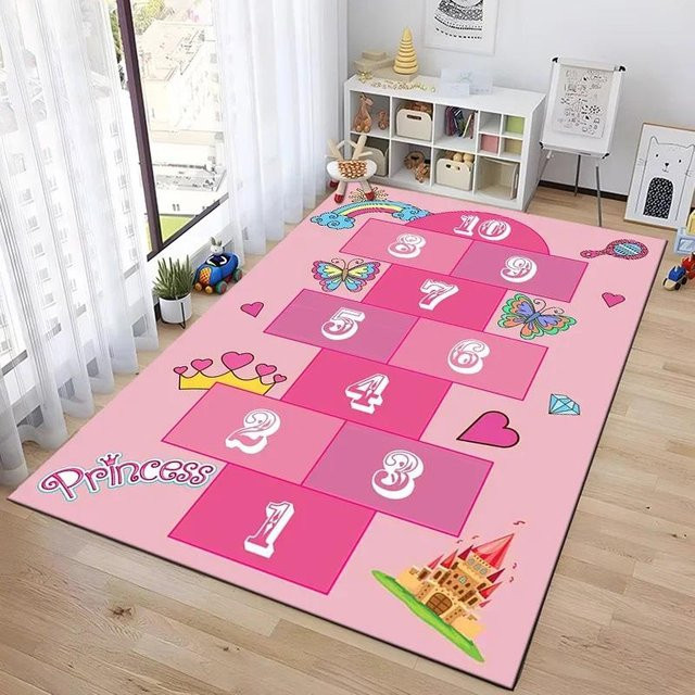UQIDEHOME Kinder Teppich mit Cartoon-Zahlenspiel für das Kinderzimmer und Schlafzimmer, Mehrfarbig, B/T: 80 x 140 cm - Bild 1