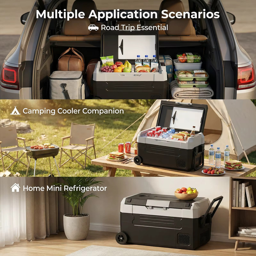 Podofo Kompressor-Kühlschrank für Camping und Outdoor, tragbarer Mini-Kühlschrank für das Auto mit 35L, 45L oder 55L Volumen - Bild 2
