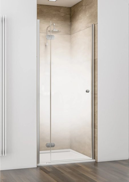 Schulte MasterClass Duschdrehtür in Chromopt mit transparentem Glas, Anschlag Links, B: 80 cm, H: 200 cm - Bild 1