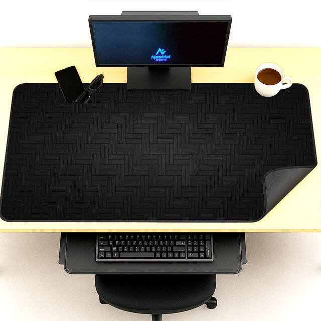 BERTALANFFY Extra großes Mauspad und Schreibtischunterlage in Schwarz, B/T: 160 x 80 cm - Bild 1