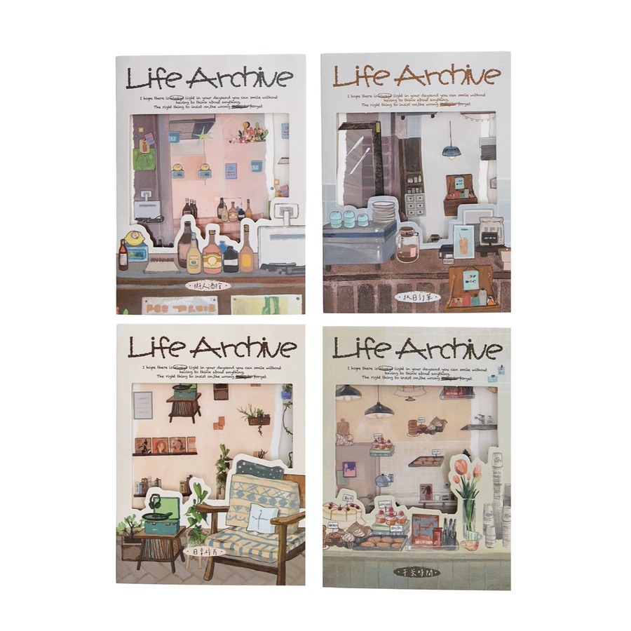 Life Archive Serie Landschaftsaufkleber Set aus Papier, 2 Stück, Mehrfarbig - Bild 3