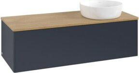 V&B Waschtischunterschrank Antao mit Beleuchtung, Farbe Braun, WBP honigfarben lackiert, B/T/H: 120 x 50 x 50 cm - Bild 1
