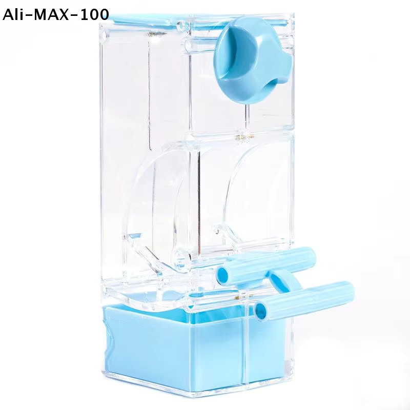 Hoeaden Automatischer Vogelfutterspender für Wellensittiche, Sittiche, Nymphensittiche und Lovebirds, transparent und blau - Bild 5