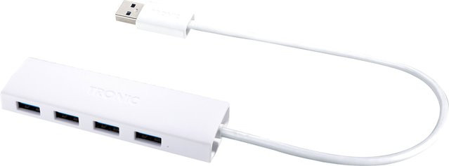TRONIC USB-Hub mit 4 USB 3.0 Anschlüssen in Weiß - Bild 1